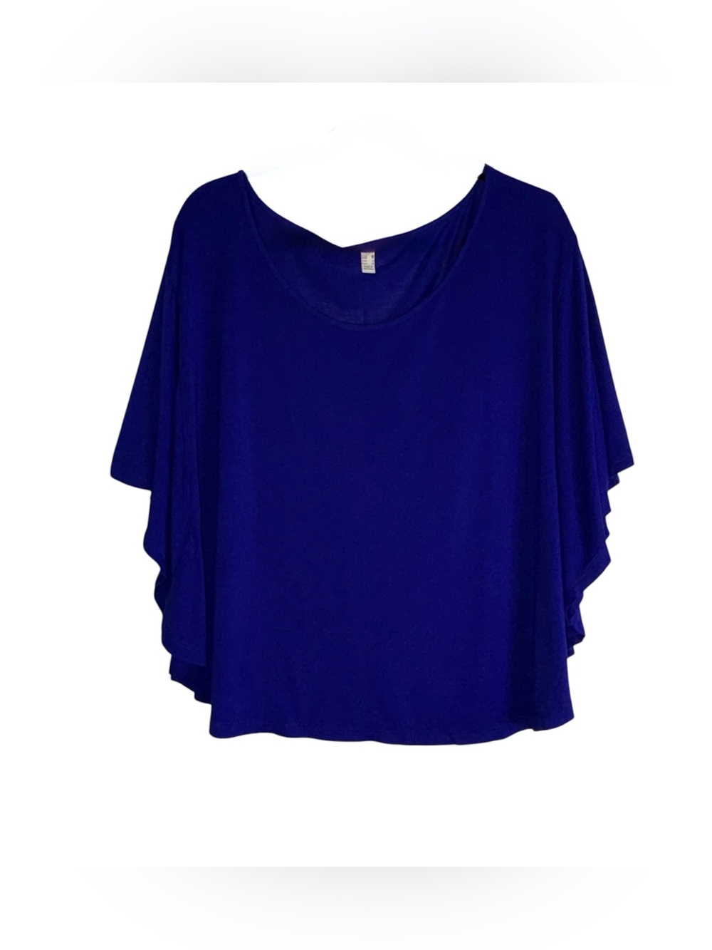 MNG by Mango Royal Blue Draped Batwing Top